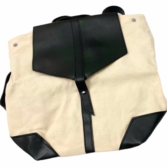 Deux Lux New Black & White Canvas Backpack Purse main image 5